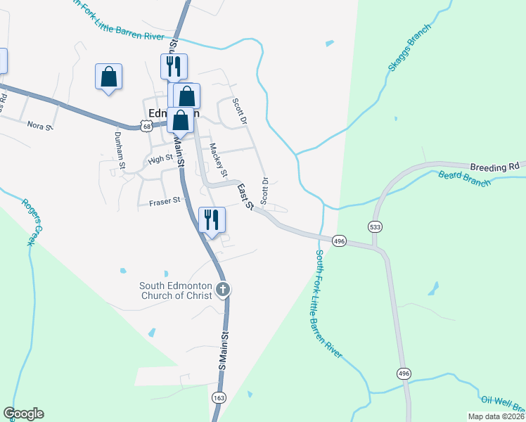 map of restaurants, bars, coffee shops, grocery stores, and more near 100 Scott Drive in Edmonton