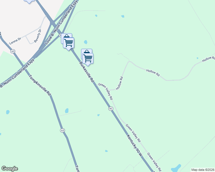 map of restaurants, bars, coffee shops, grocery stores, and more near 120 Green Valley Road in Glasgow