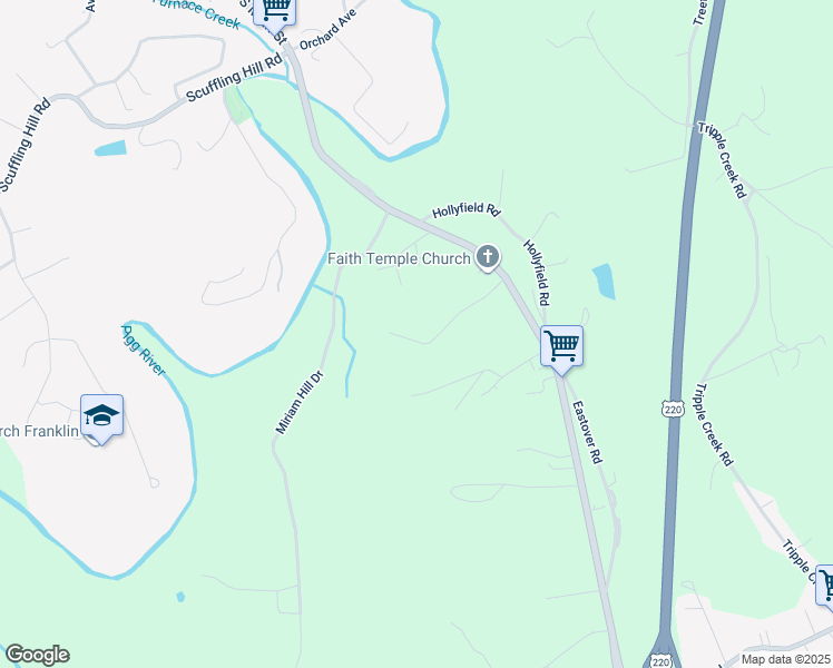 map of restaurants, bars, coffee shops, grocery stores, and more near 218 Sunrise Road in Rocky Mount