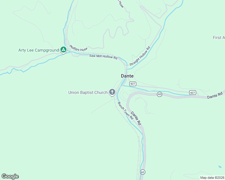 map of restaurants, bars, coffee shops, grocery stores, and more near Back Street in Dante