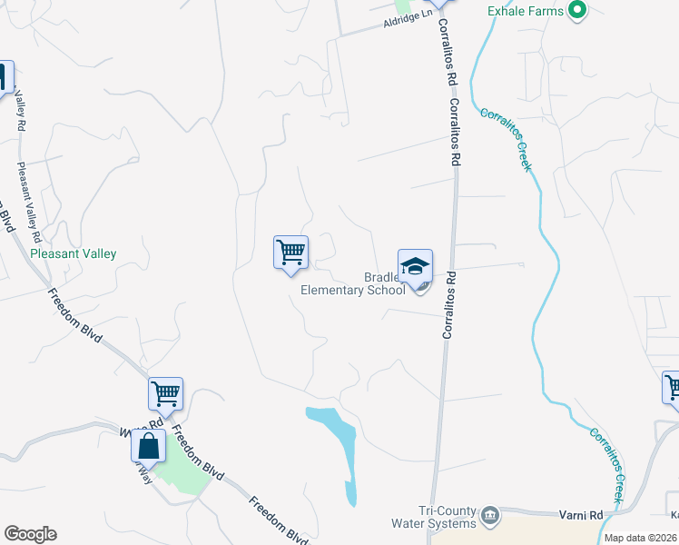 map of restaurants, bars, coffee shops, grocery stores, and more near 111 Skylark Lane in Watsonville
