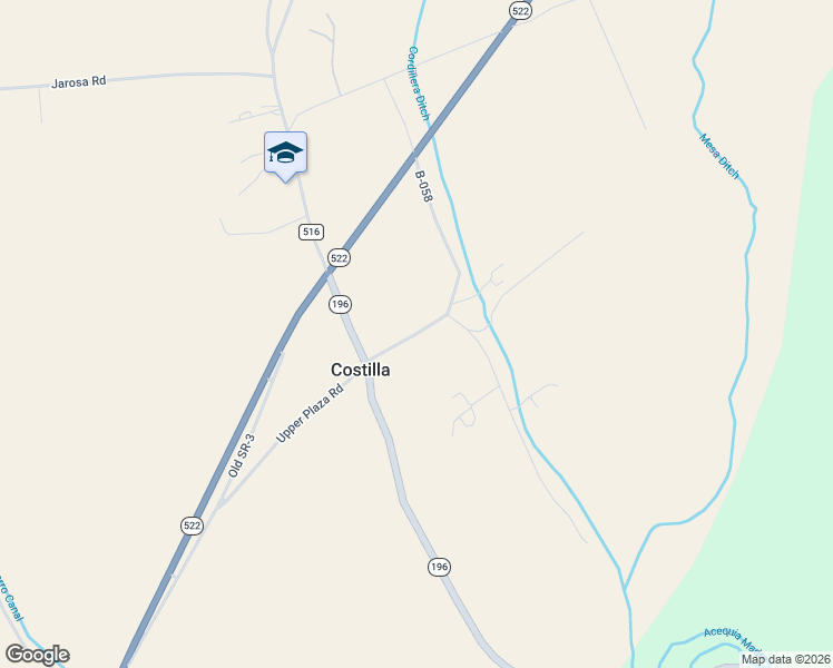 map of restaurants, bars, coffee shops, grocery stores, and more near Poleo Road in Costilla