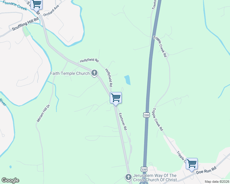 map of restaurants, bars, coffee shops, grocery stores, and more near 66 Fiddler Lane in Rocky Mount