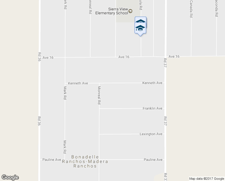 map of restaurants, bars, coffee shops, grocery stores, and more near 36572 Kenneth Avenue in Madera