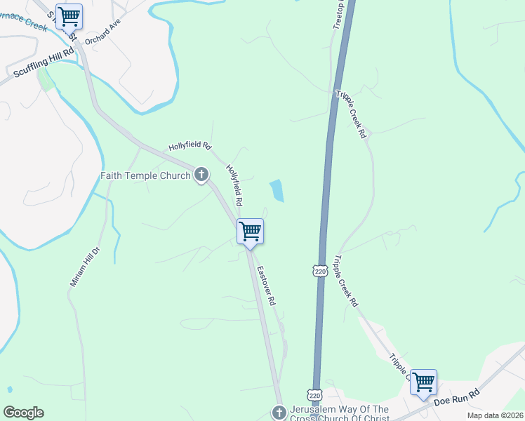map of restaurants, bars, coffee shops, grocery stores, and more near 66 Fiddler Lane in Rocky Mount