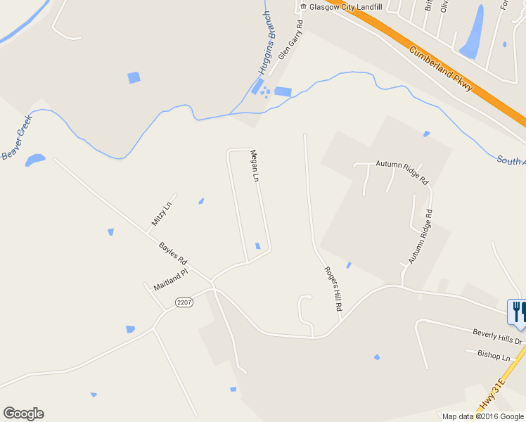 map of restaurants, bars, coffee shops, grocery stores, and more near Megan Lane in Glasgow