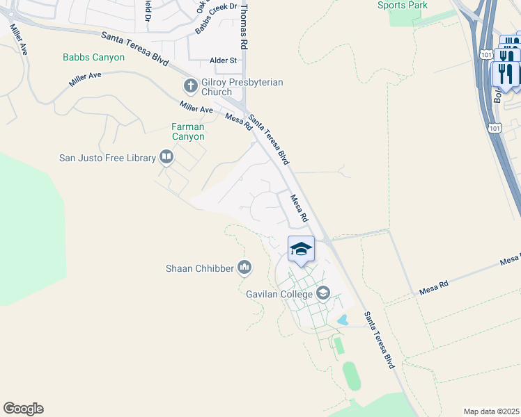 map of restaurants, bars, coffee shops, grocery stores, and more near 775 Lisa Court in Gilroy