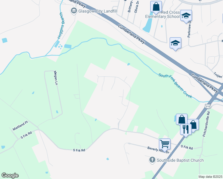 map of restaurants, bars, coffee shops, grocery stores, and more near Oak Leaf Street in Glasgow