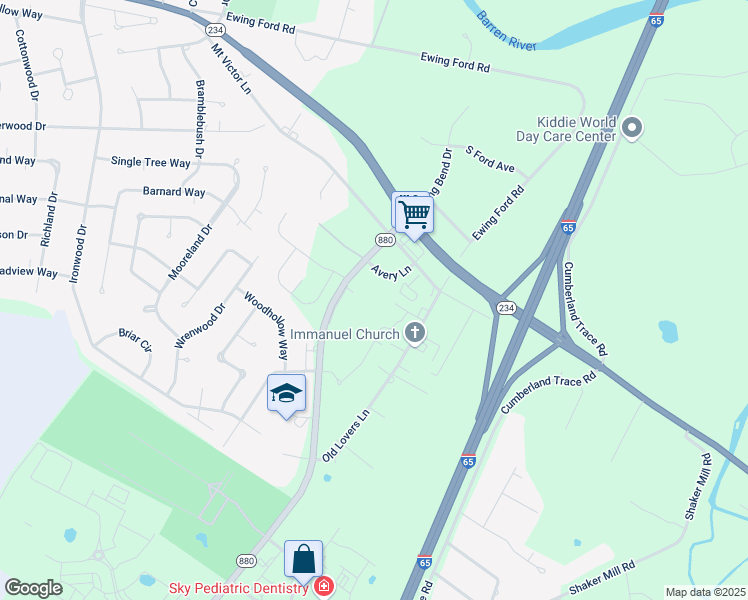 map of restaurants, bars, coffee shops, grocery stores, and more near 2459 Mount Victor Lane in Bowling Green