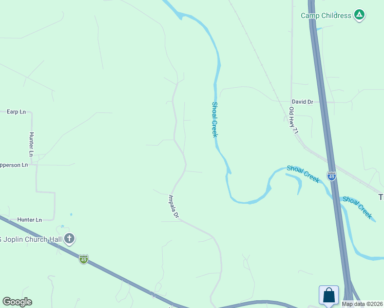 map of restaurants, bars, coffee shops, grocery stores, and more near 6508-6540 Impala Drive in Joplin