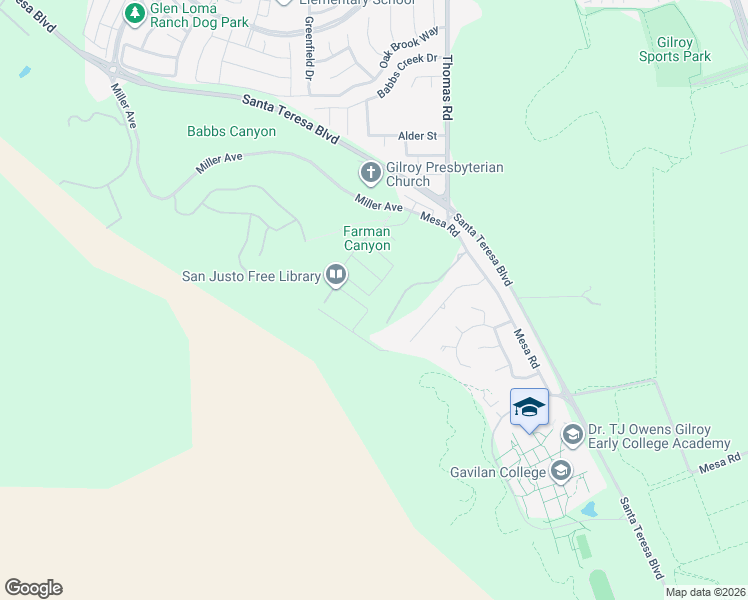 map of restaurants, bars, coffee shops, grocery stores, and more near 980 Los Arboles Lane in Gilroy