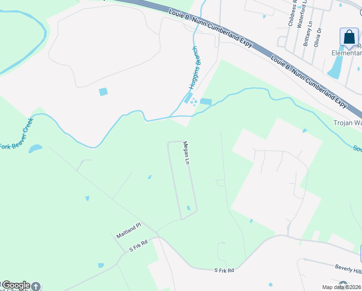 map of restaurants, bars, coffee shops, grocery stores, and more near Megan Ln in Glasgow