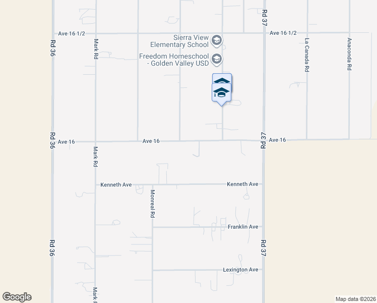 map of restaurants, bars, coffee shops, grocery stores, and more near 36634 Avenue 16 in Madera