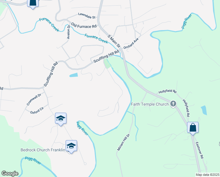 map of restaurants, bars, coffee shops, grocery stores, and more near Old Fort Road in Rocky Mount