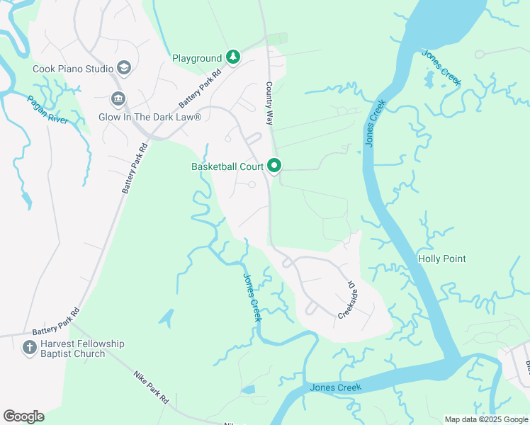 map of restaurants, bars, coffee shops, grocery stores, and more near 20230 Harbour Ridge in Smithfield