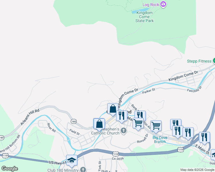 map of restaurants, bars, coffee shops, grocery stores, and more near 619 Spring Avenue in Cumberland