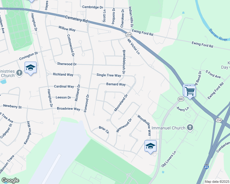 map of restaurants, bars, coffee shops, grocery stores, and more near 801 Villa Court in Bowling Green