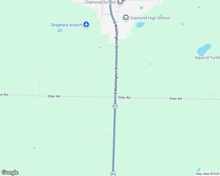 map of restaurants, bars, coffee shops, grocery stores, and more near 17982 Elder Road in Diamond