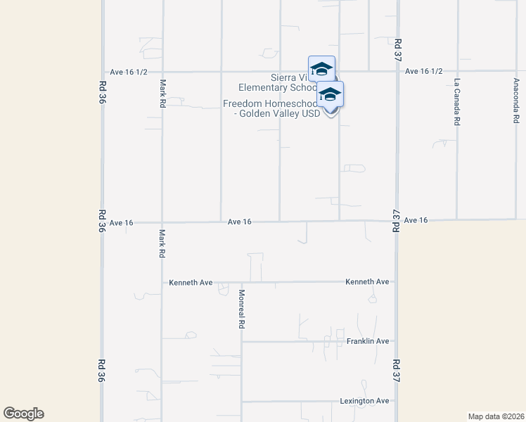 map of restaurants, bars, coffee shops, grocery stores, and more near 36558 Avenue 16 in Madera