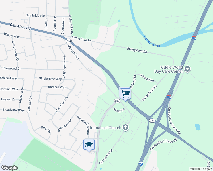map of restaurants, bars, coffee shops, grocery stores, and more near Mount Victor Lane in Bowling Green