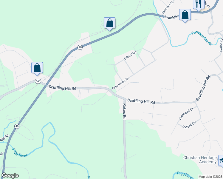 map of restaurants, bars, coffee shops, grocery stores, and more near 69-99 Greenview Drive in Rocky Mount