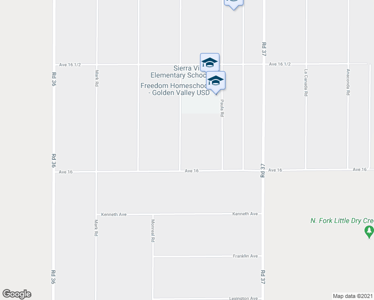 map of restaurants, bars, coffee shops, grocery stores, and more near 16099 Karen Road in Madera