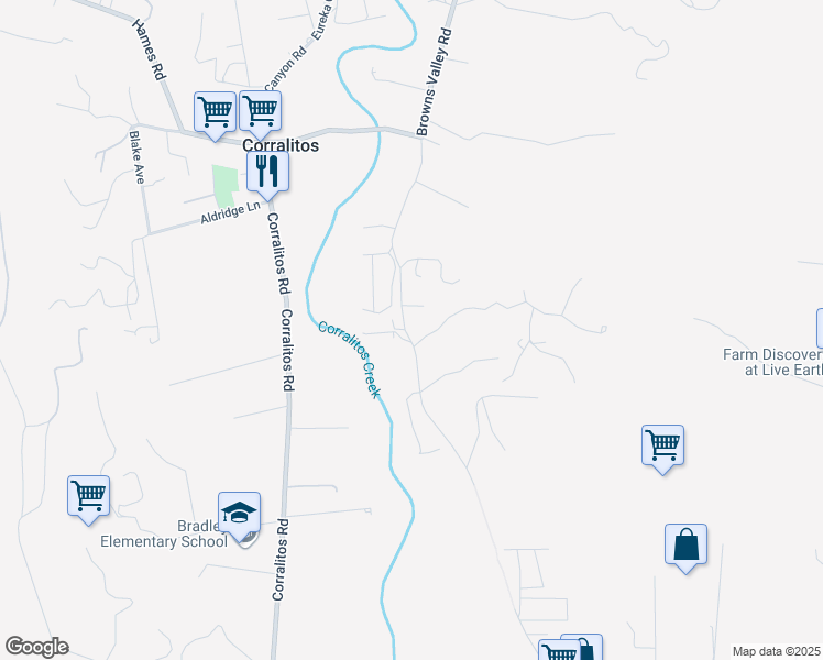 map of restaurants, bars, coffee shops, grocery stores, and more near 1284 Amesti Road in Watsonville