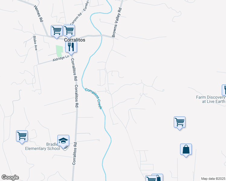 map of restaurants, bars, coffee shops, grocery stores, and more near 1284 Amesti Road in Watsonville