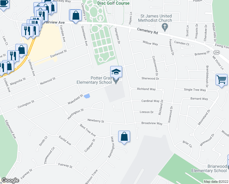 map of restaurants, bars, coffee shops, grocery stores, and more near 610 Wakefield Street in Bowling Green