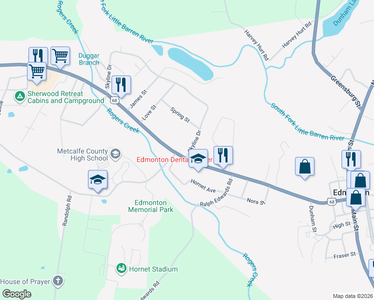 map of restaurants, bars, coffee shops, grocery stores, and more near 800 West Stockton Street in Edmonton