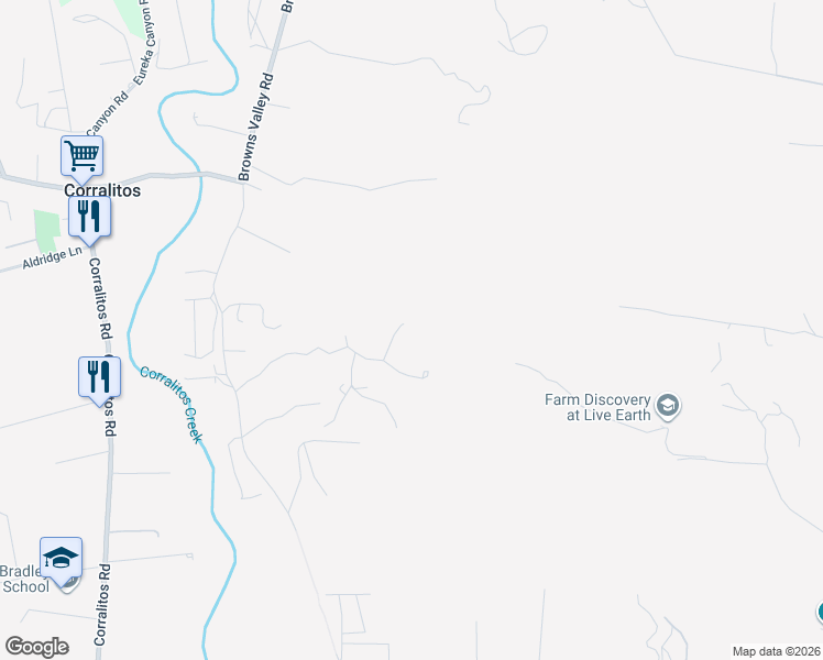 map of restaurants, bars, coffee shops, grocery stores, and more near 453 Poppy Hill Road in Watsonville