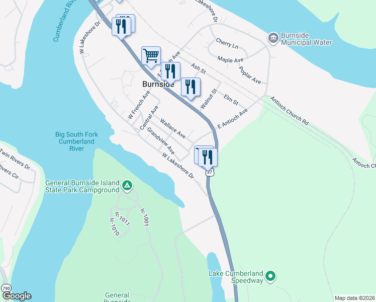 map of restaurants, bars, coffee shops, grocery stores, and more near 374 West Antioch Avenue in Burnside