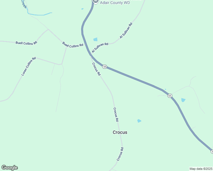 map of restaurants, bars, coffee shops, grocery stores, and more near Crocus Road in Glens Fork