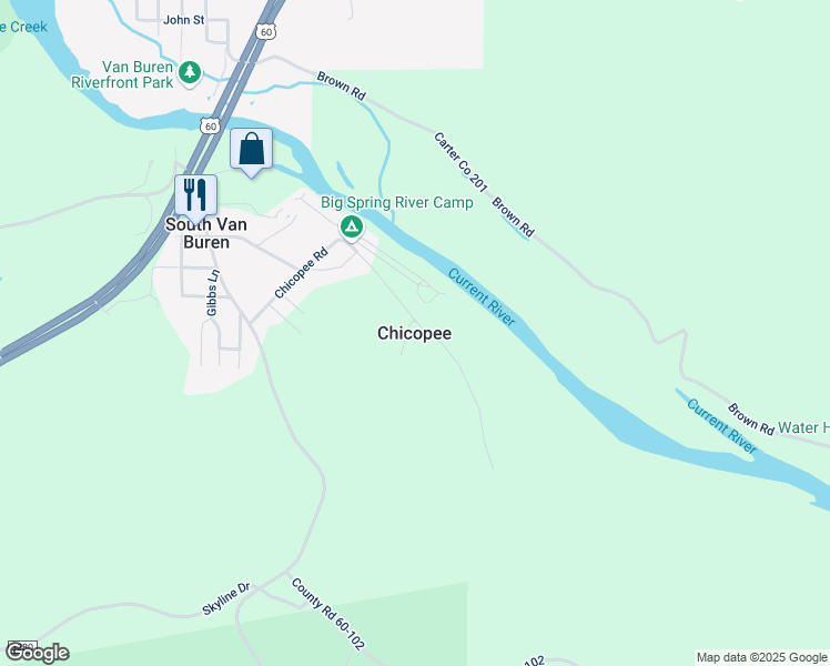 map of restaurants, bars, coffee shops, grocery stores, and more near in Chicopee