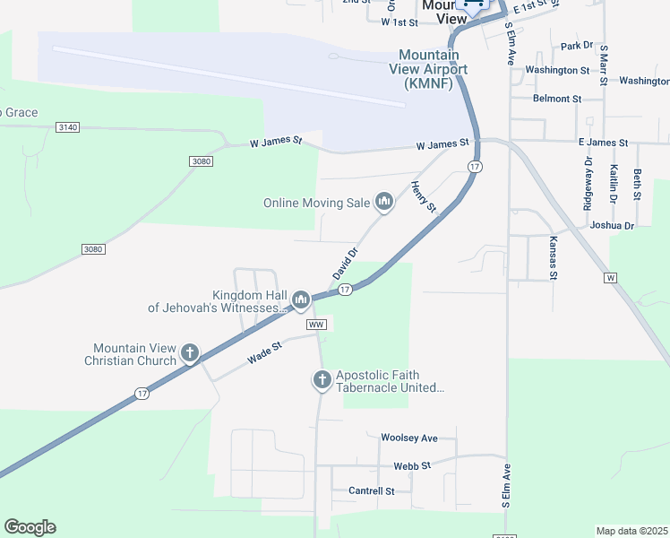 map of restaurants, bars, coffee shops, grocery stores, and more near 1100 David Drive in Mountain View