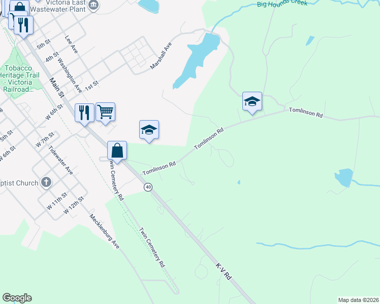 map of restaurants, bars, coffee shops, grocery stores, and more near Tomlinson Road in Victoria