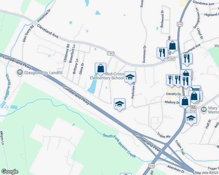 map of restaurants, bars, coffee shops, grocery stores, and more near 209 Lovers Lane in Glasgow