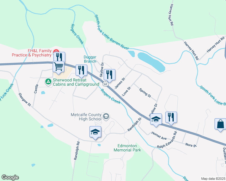 map of restaurants, bars, coffee shops, grocery stores, and more near 100 James Street in Edmonton