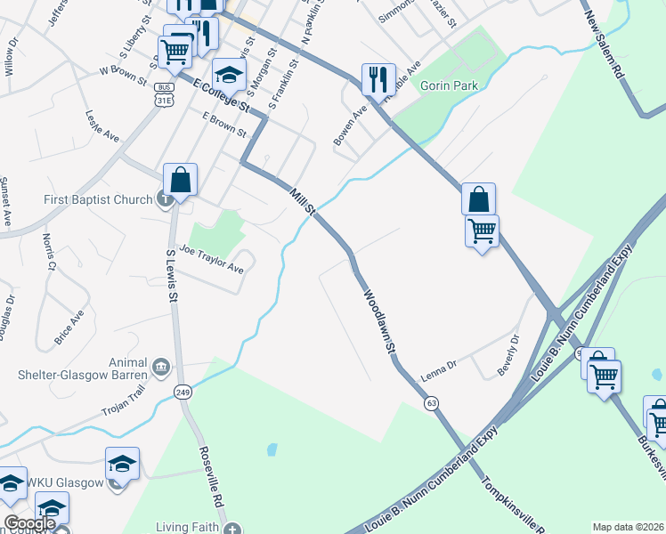 map of restaurants, bars, coffee shops, grocery stores, and more near 88 Temple Trace Road in Glasgow