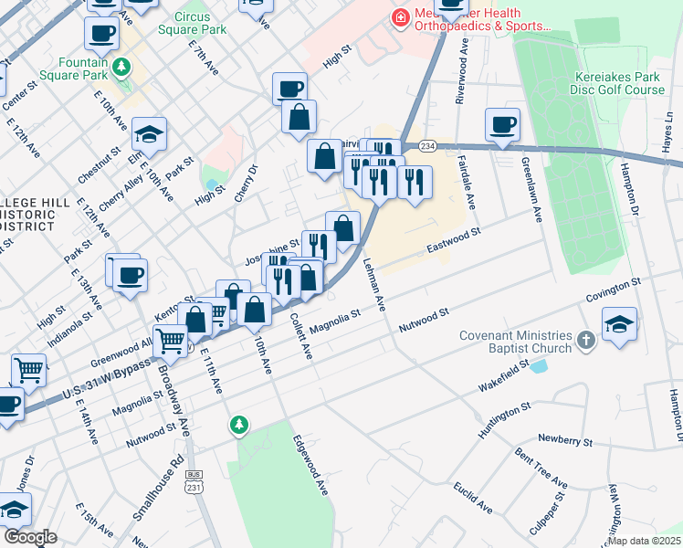 map of restaurants, bars, coffee shops, grocery stores, and more near U.S. 31W in Bowling Green