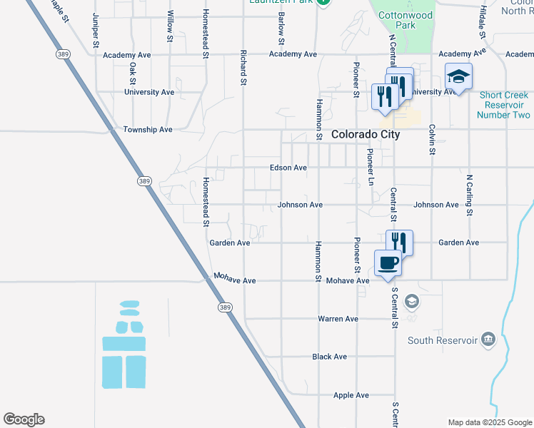 map of restaurants, bars, coffee shops, grocery stores, and more near 330 Johnson Avenue in Colorado City