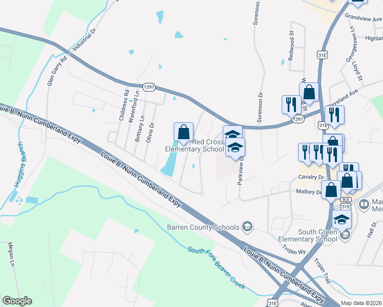 map of restaurants, bars, coffee shops, grocery stores, and more near 117 Forrester Road in Glasgow