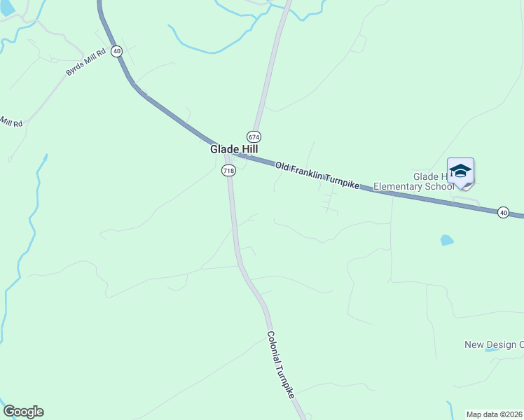 map of restaurants, bars, coffee shops, grocery stores, and more near 6840 Colonial Turnpike in Glade Hill