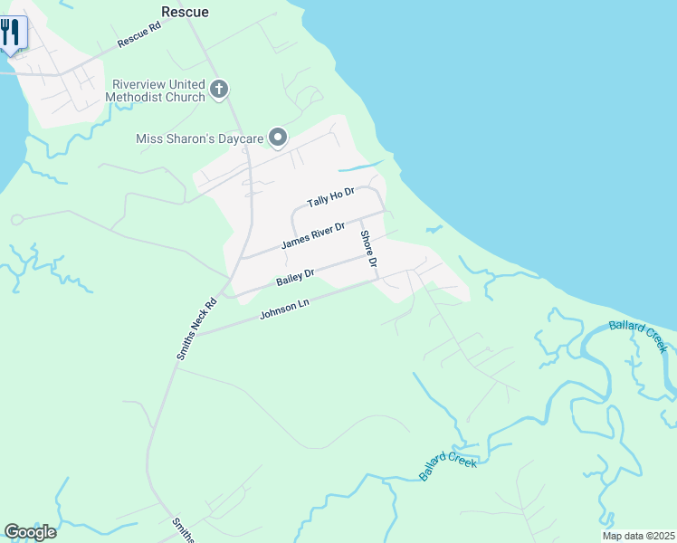map of restaurants, bars, coffee shops, grocery stores, and more near 22044 Bailey Drive in Carrollton