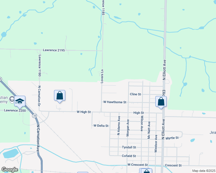 map of restaurants, bars, coffee shops, grocery stores, and more near 402 West Summit Street in Aurora