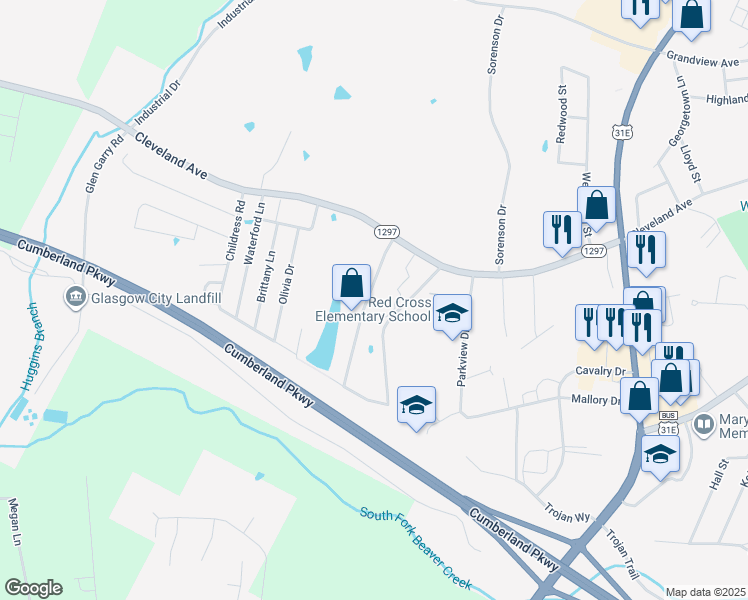 map of restaurants, bars, coffee shops, grocery stores, and more near 117 Forrester Road in Glasgow
