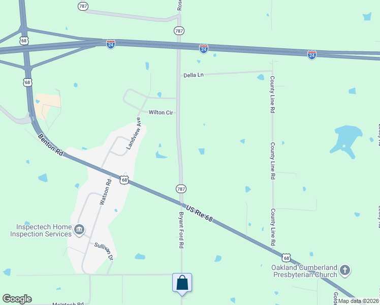 map of restaurants, bars, coffee shops, grocery stores, and more near 144-248 Rosebower Church Road in Paducah
