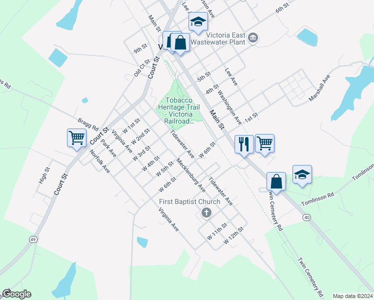 map of restaurants, bars, coffee shops, grocery stores, and more near 1301 Tidewater Avenue in Victoria