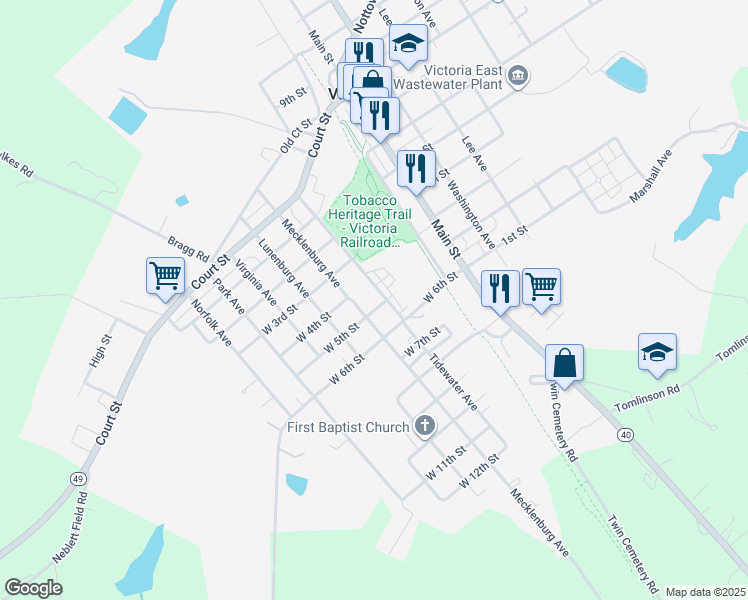 map of restaurants, bars, coffee shops, grocery stores, and more near 1301-1495 Tidewater Avenue in Victoria