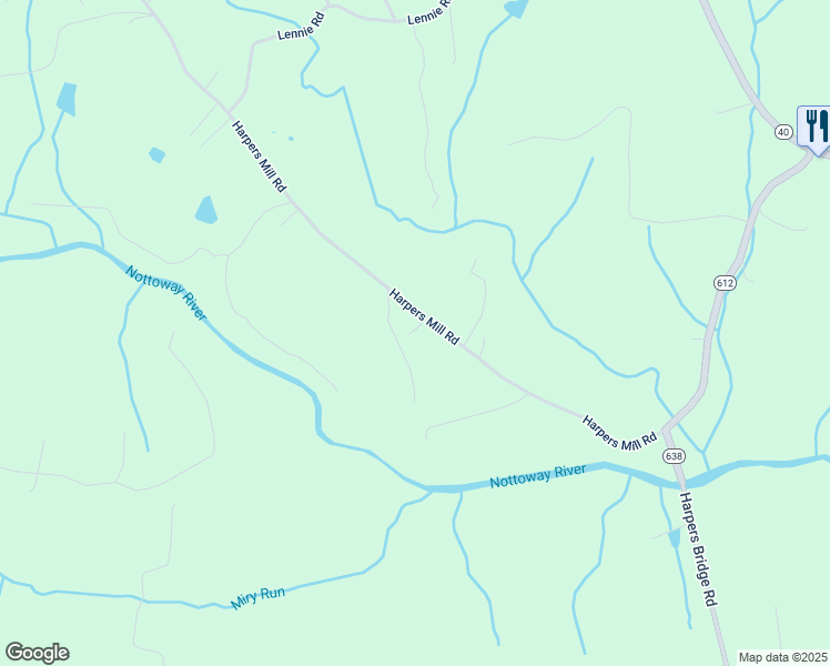 map of restaurants, bars, coffee shops, grocery stores, and more near 5315 Harpers Mill Road in McKenney